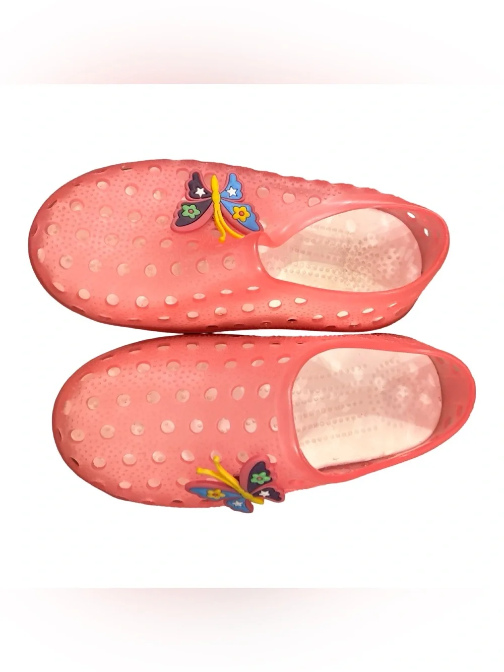 Kids Pink Butterfly Slip-On Water Beach Light Uo Shoes Toddler Size 4-4.5 Years